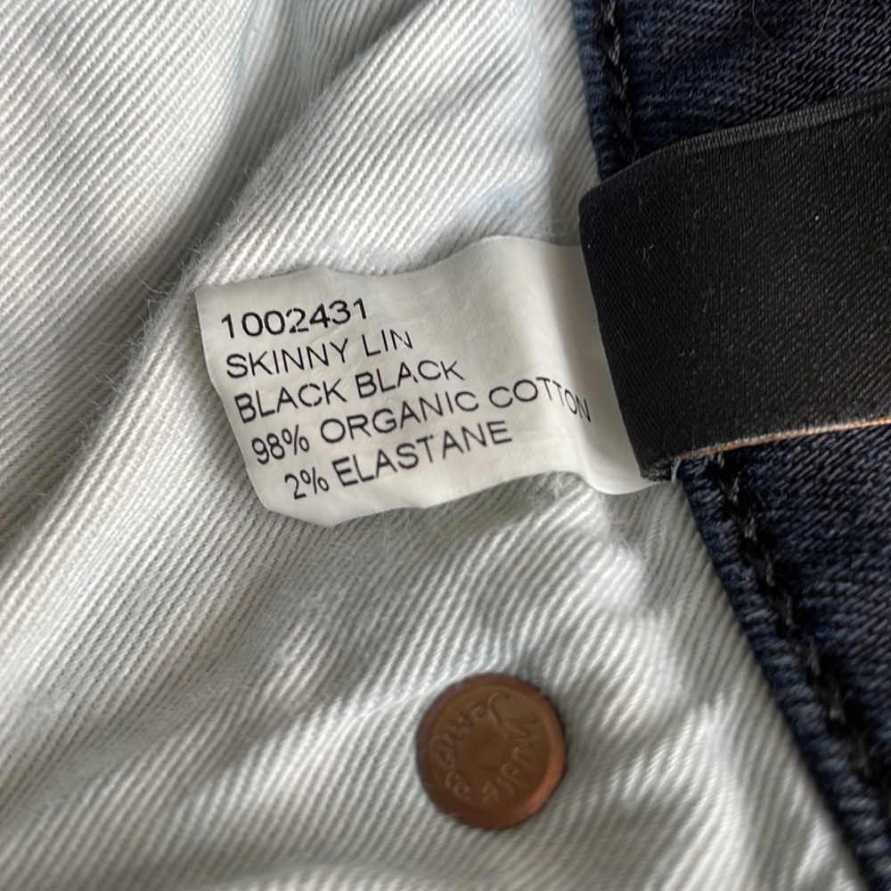 Nudie Jeans Men’s jeans 31 Skinny Lin Black Organic Cotton - Picture 7 of 10